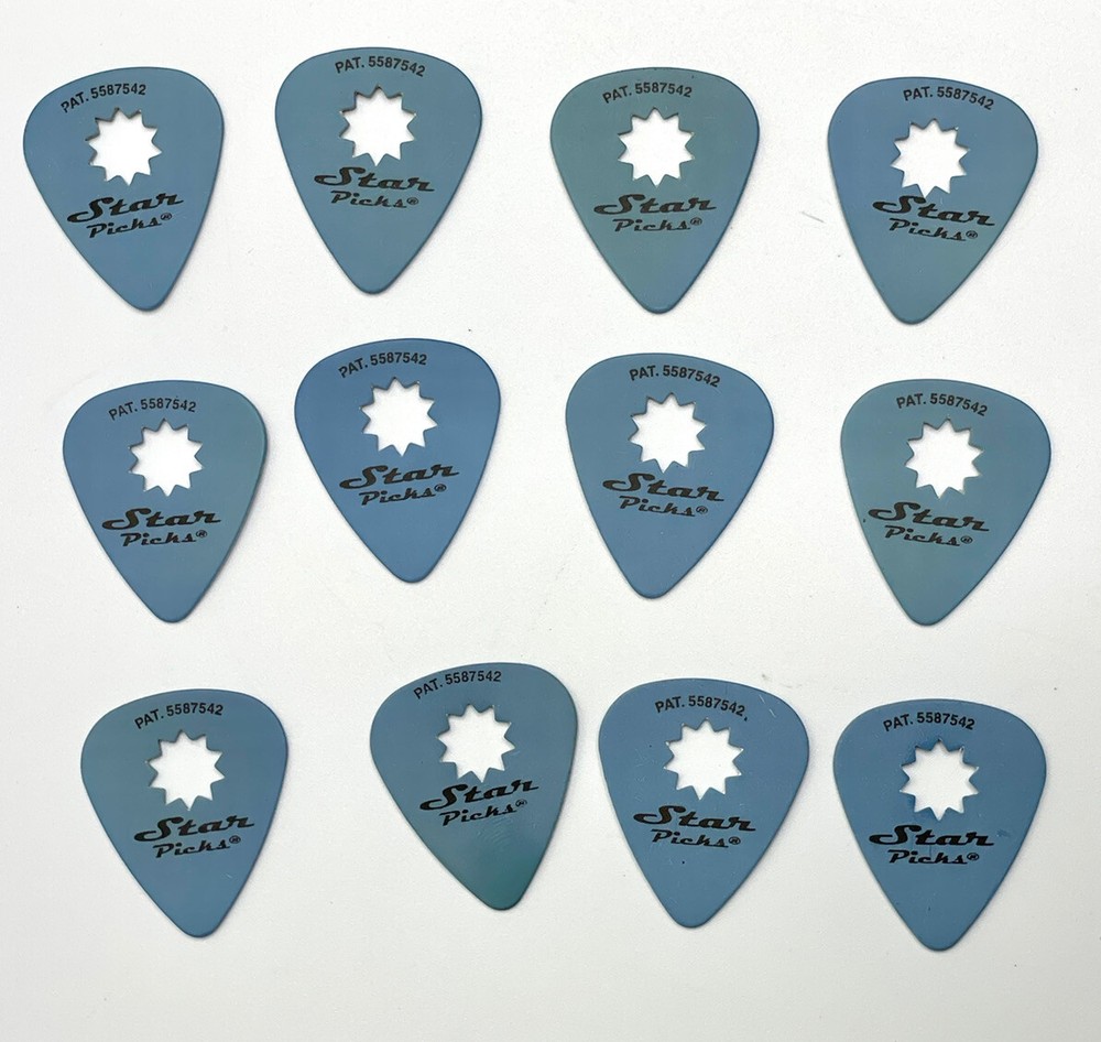 Everly Star Guitar Picks 12 Pack 1.00mm Blue