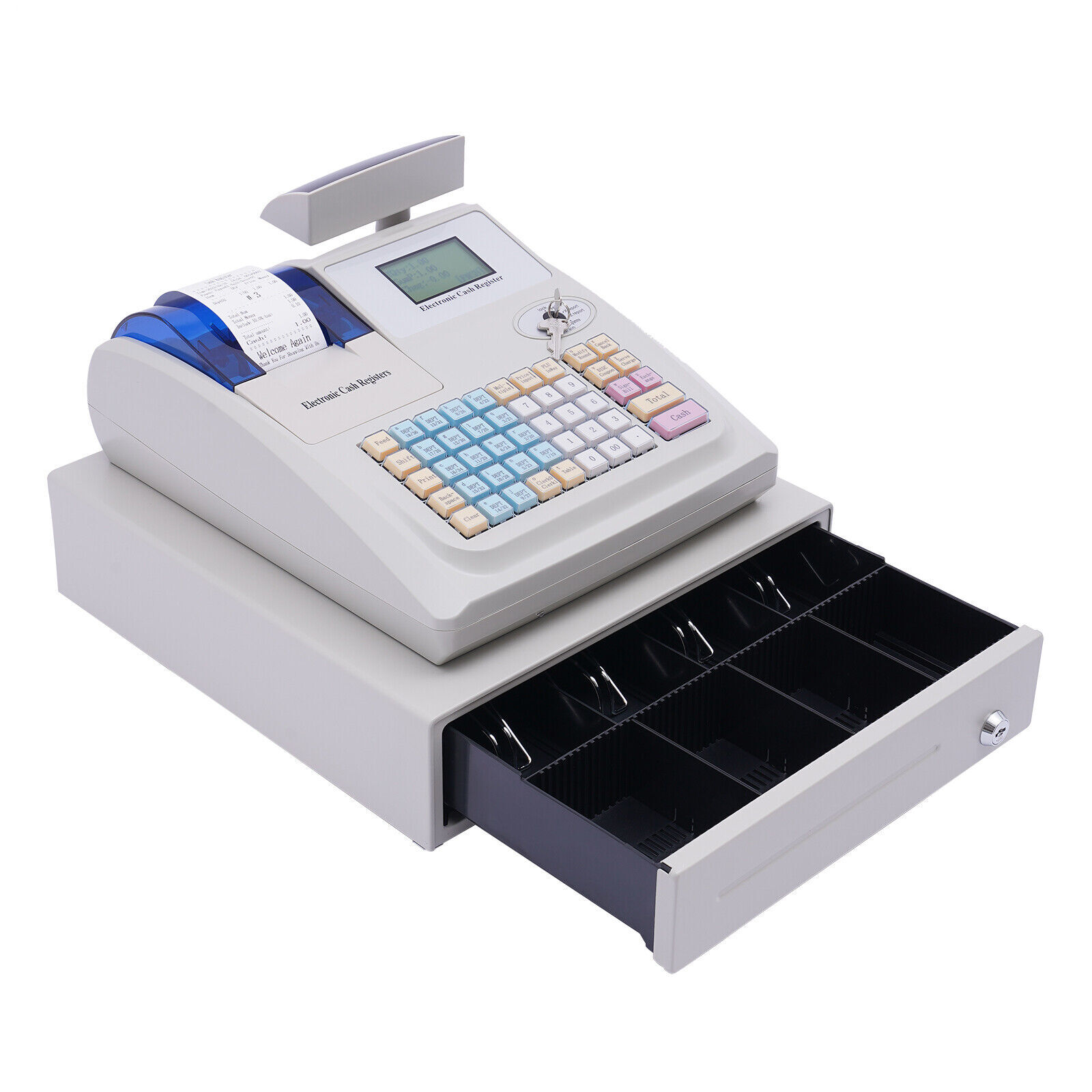 NEW Electronic Cash Register 48 Keys Cash Management System with Thermal Printer