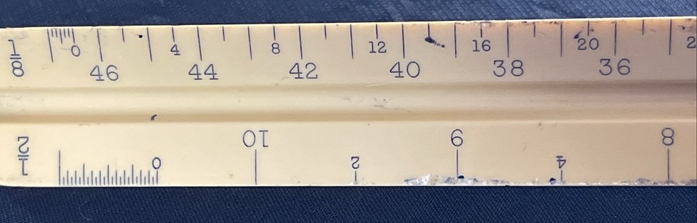 Vintage Triangular Ruler 12" Dietzgen 21626 Drafting Engineer Architect FREE S&H