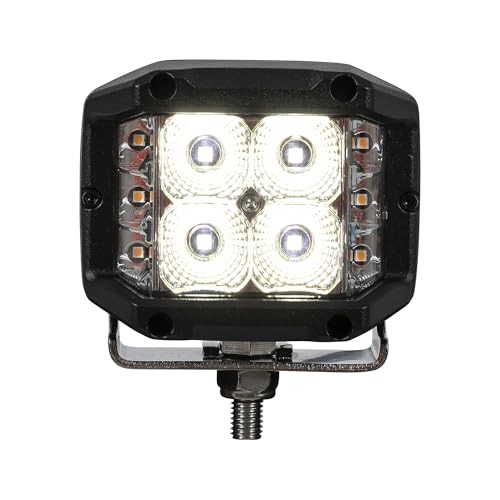 4 Inch Wide LED Flood Light with Strobe - Square Lens