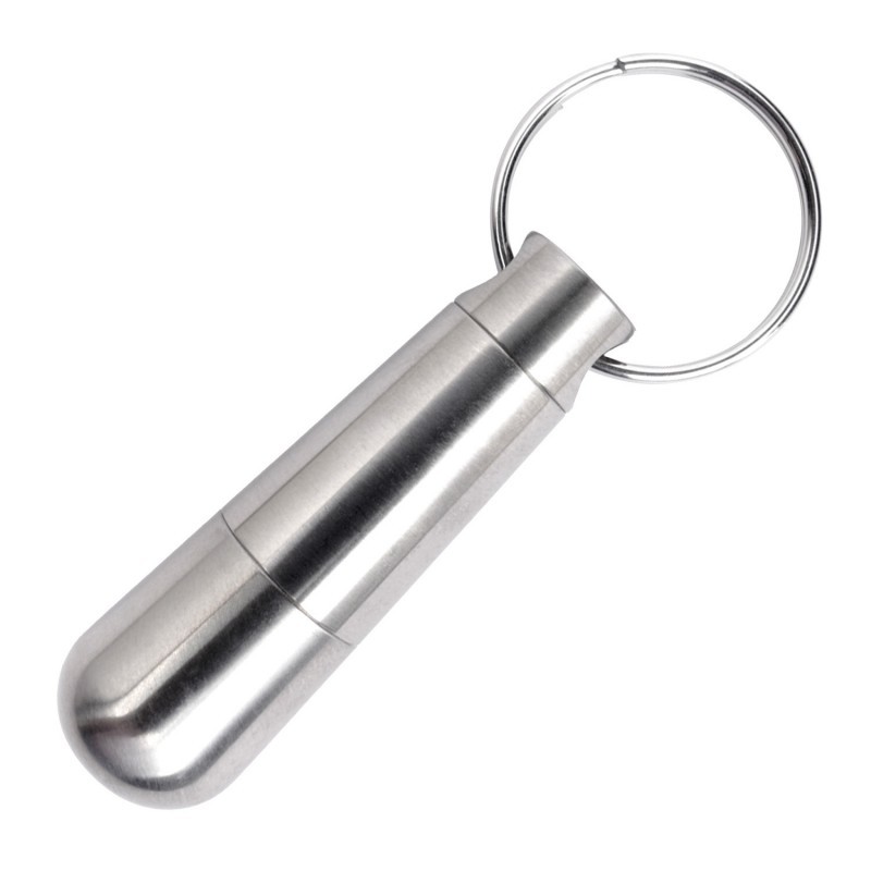 Titanium Pill Holder Case Organizer Container Waterproof Keychain Portable EDC
