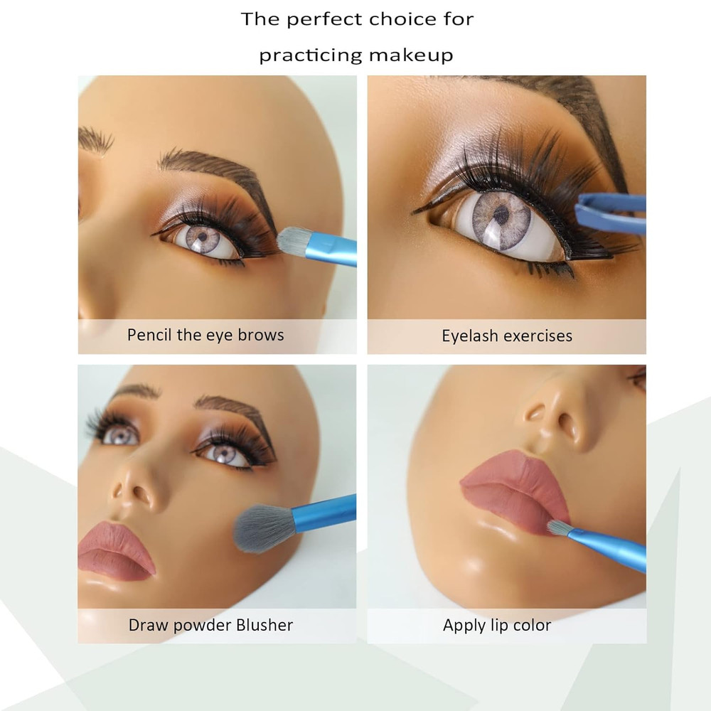 5D Makeup Practice Face Board, Silicone Makeup Mannequin Face, Reusable Beginner