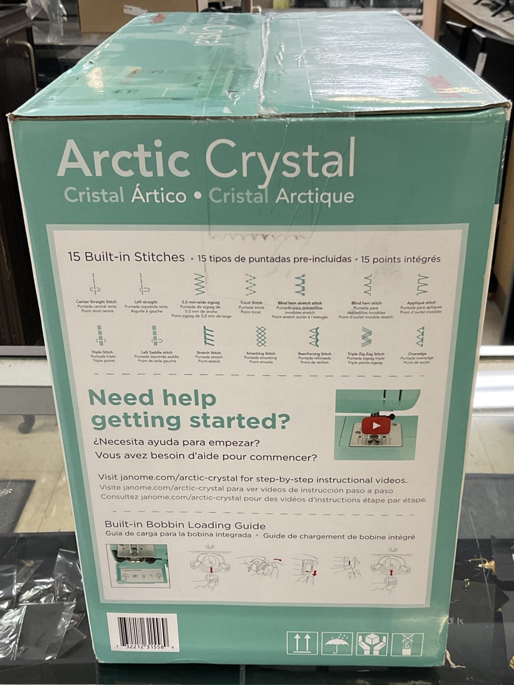 Janome Arctic Teal Crystal Easy-To-Use Sewing Machine - New!