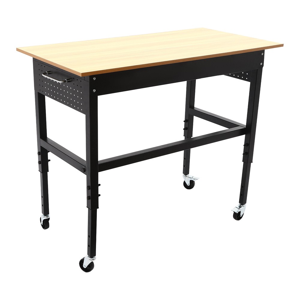 Mobile Workbench, Work Bench for Garage Office Home, Height Adjustable Workbench