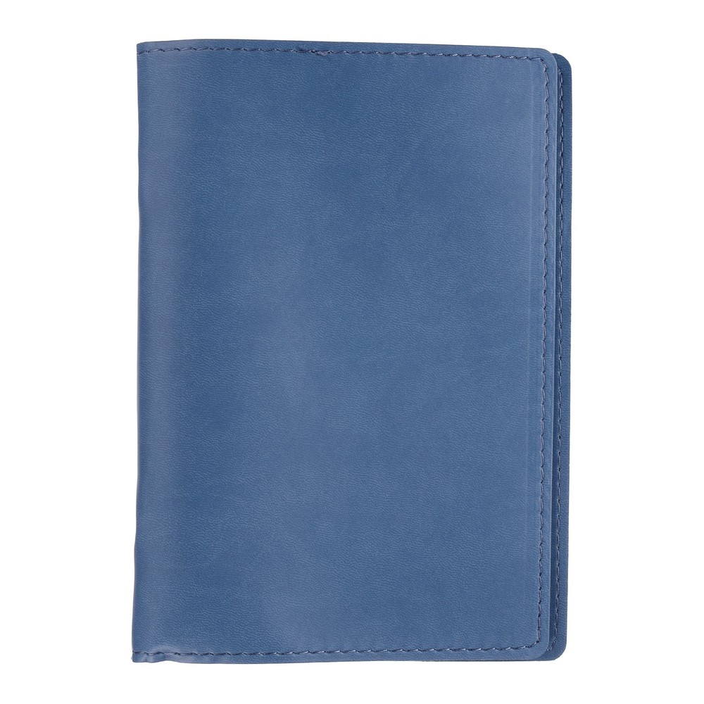 A6 PU Leather Binder Protector, 6 Ring Loose Leaf Notebook Protector, Blue