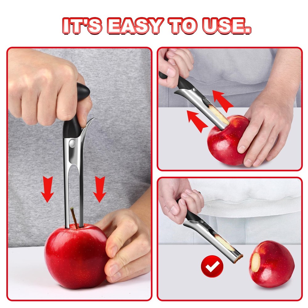 Apple Corer Tool with Sharp Serrated for Pears，Premium Apple Core Remover ，Ea...