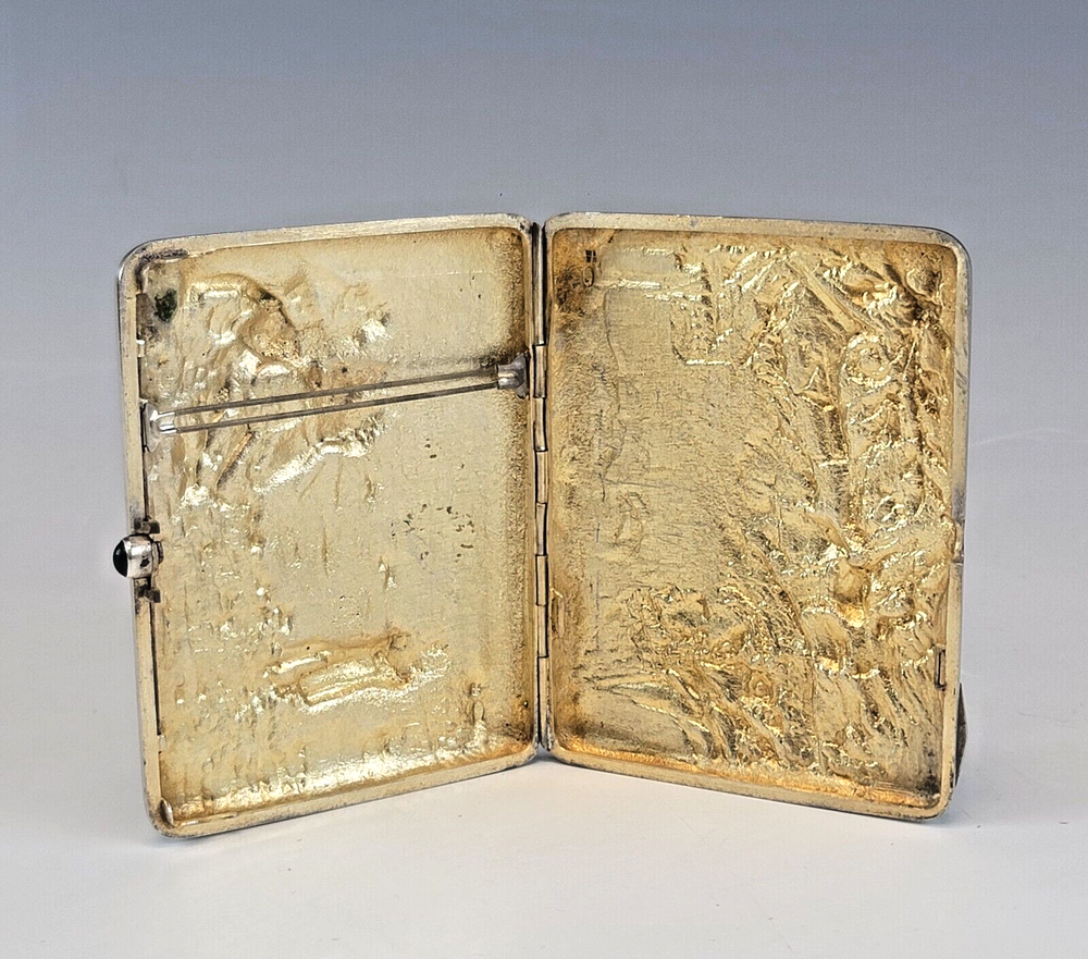 Large 19C Russian Silver Cast Cigarette Case