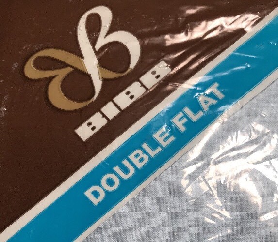 Vintage BIBB Double Flat Sheet Solid Light Blue Cotton Blend NEW NIP NOS