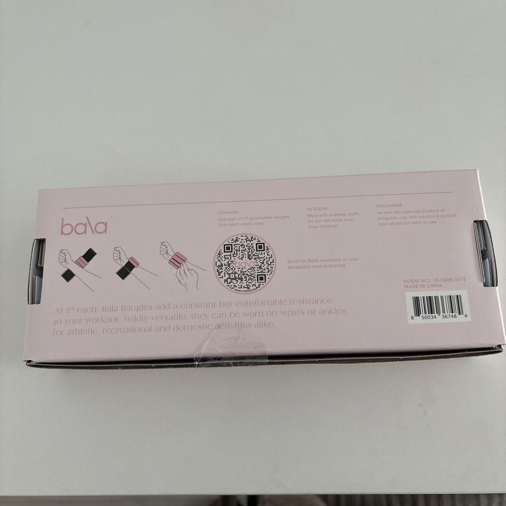 BALA Bangles Blush 2 X 1 Lb Each Wrist/Ankle Weights New