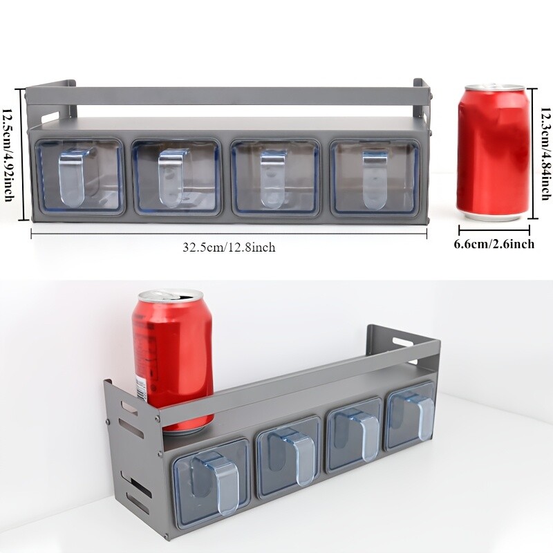 Wall Mounted Aluminum Spice Storage Kit with Containers