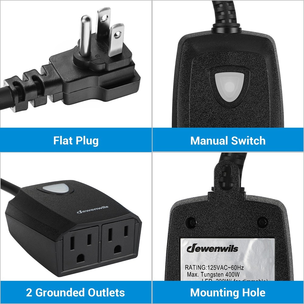 DEWENWILS Outdoor Dimmer for String Lights Plug in Remote Control Light Dimmer