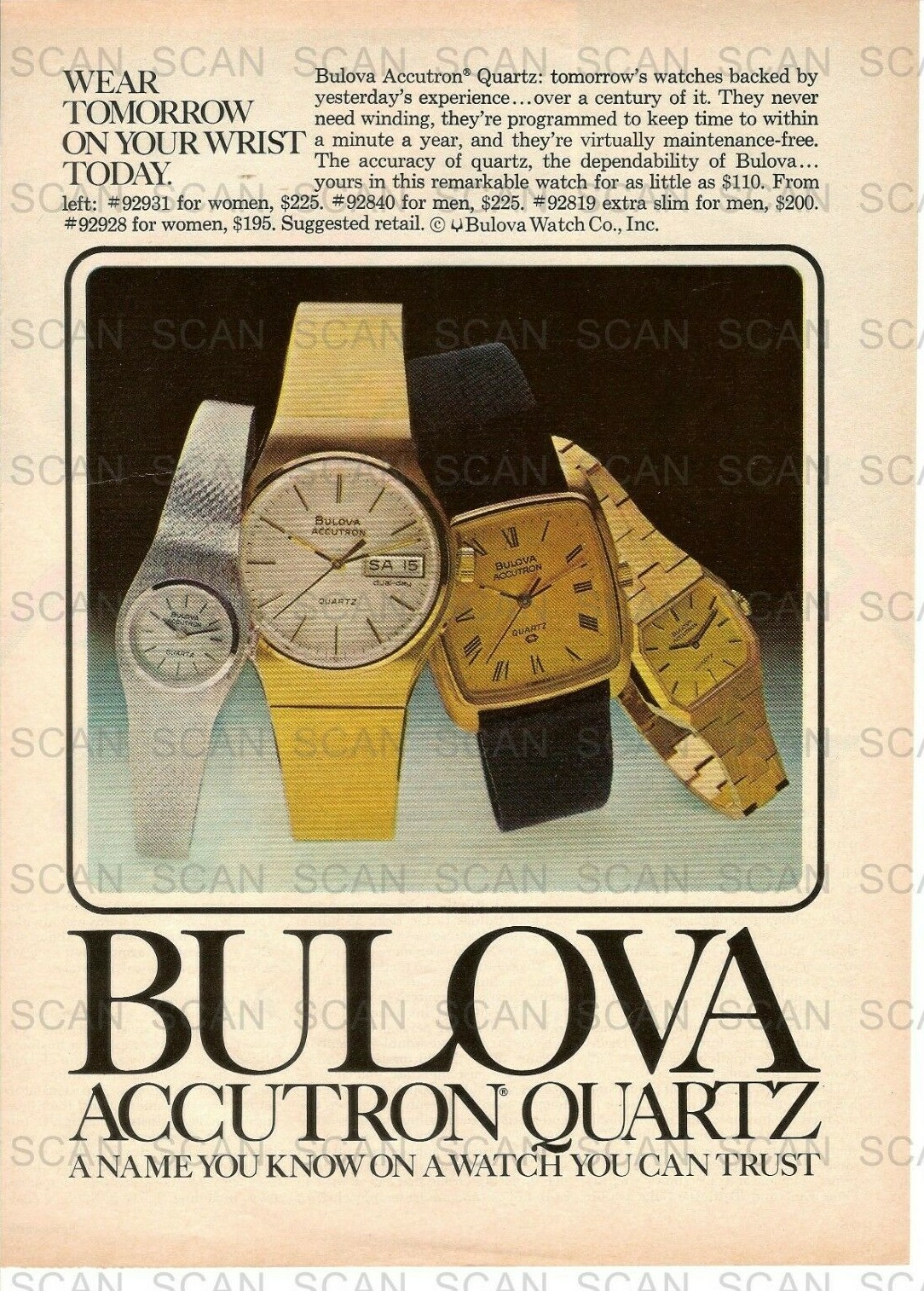 1978 Bulova Accutron Quartz Watch Vintage Magazine Ad