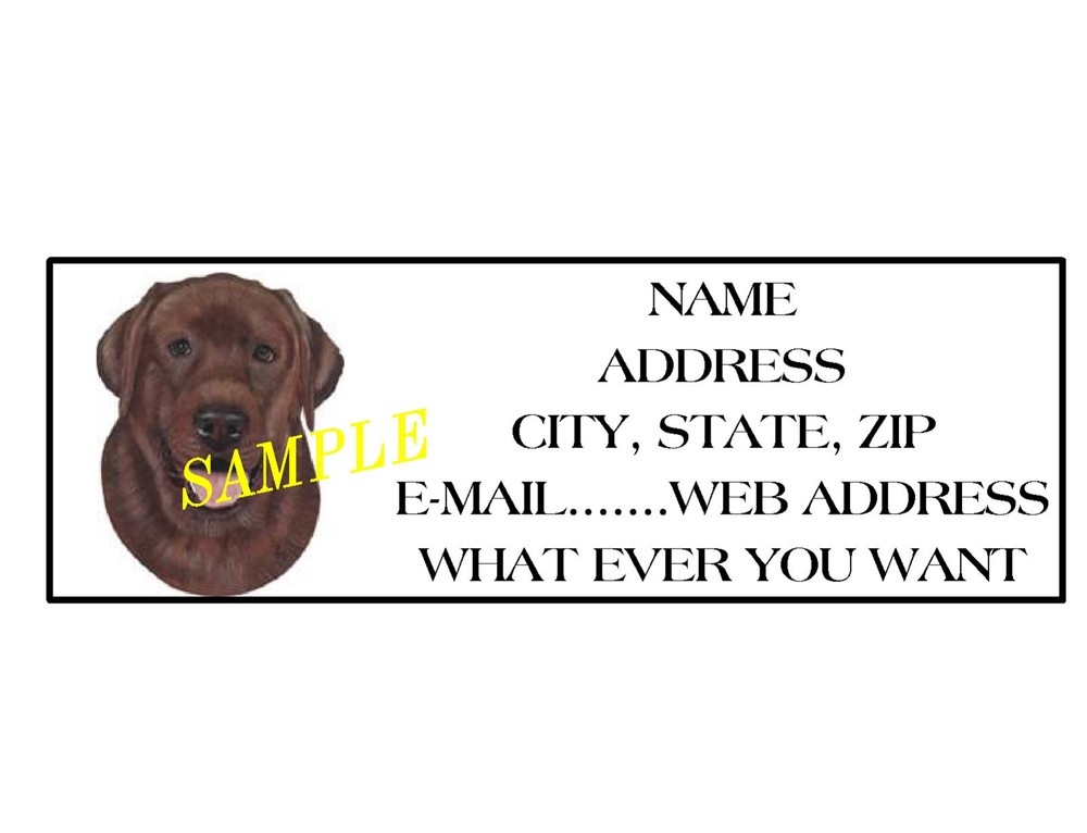 CHOCOLATE  LAB ADDRESS LABELS COOL!!! #1