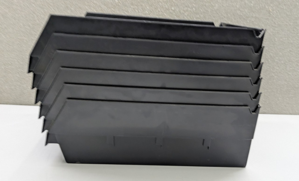 ☑️ 6 Pack Black Storage Box Bin Stackable Display Open Storage Accessories Used