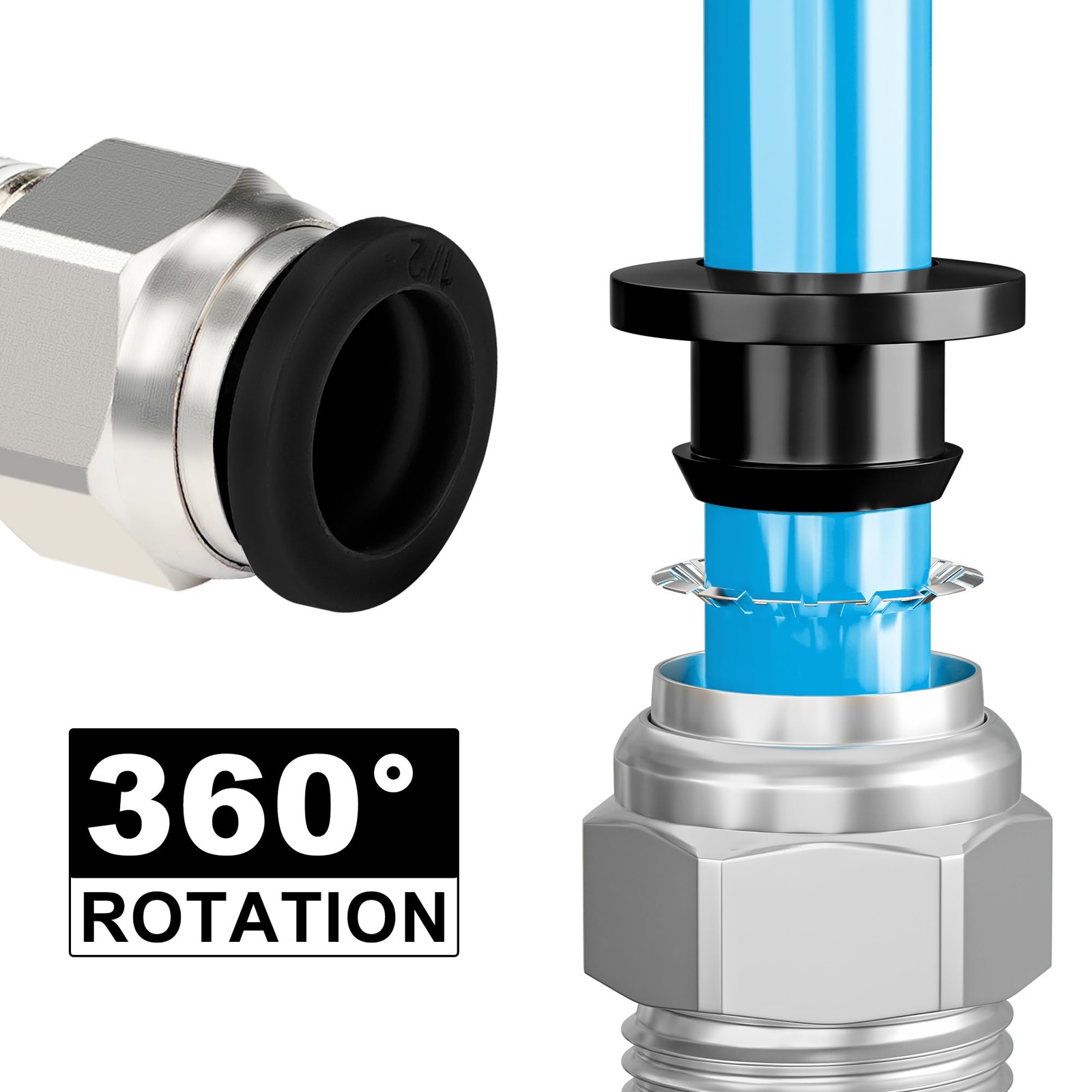 1/2″OD Compressed Air Piping System and Shop Line Kit with 100ft Blue