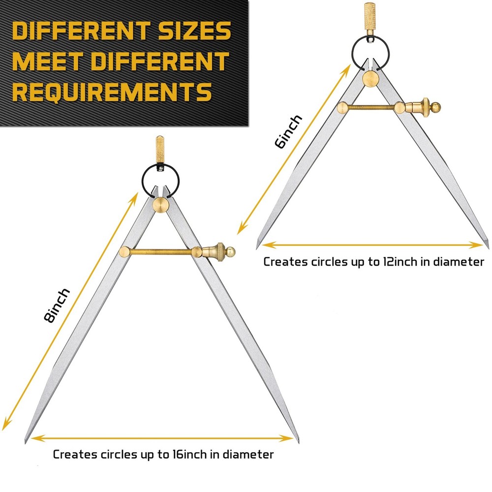 Adjustable Lockable Spring Wing Divider Calipers - 6 8 Drafting Tools