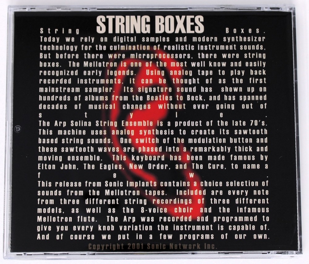 Sonic Implants Stringboxes Mellotron & Arp Gigasampler Sound Library/Sampling CD