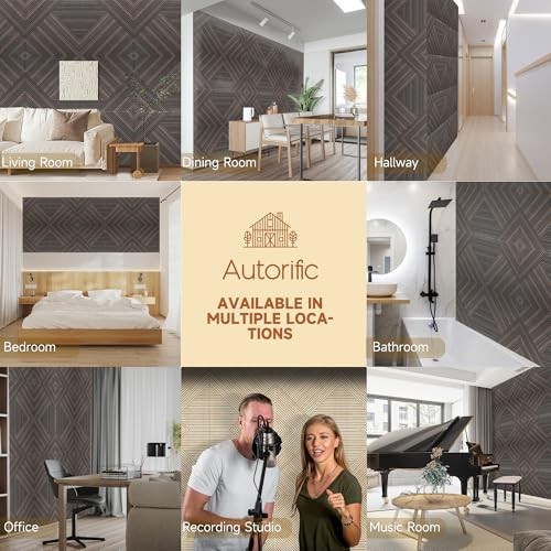 Acoustic Panels for Wall and Ceiling - 6 Pack 2'x2'x0.4",Self Rustic Walnut