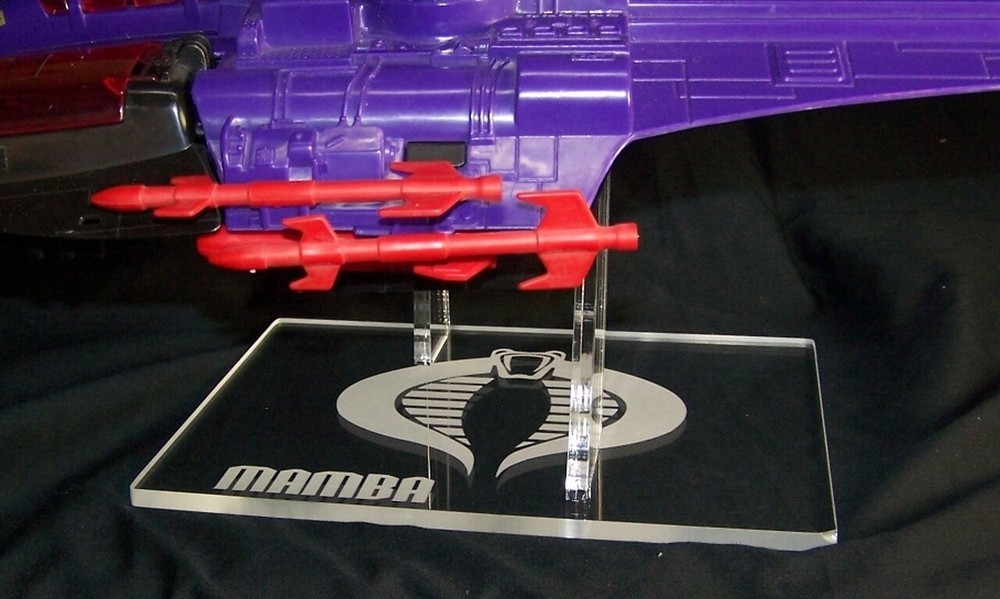 Acrylic display stand for vintage GI Joe Cobra Mamba