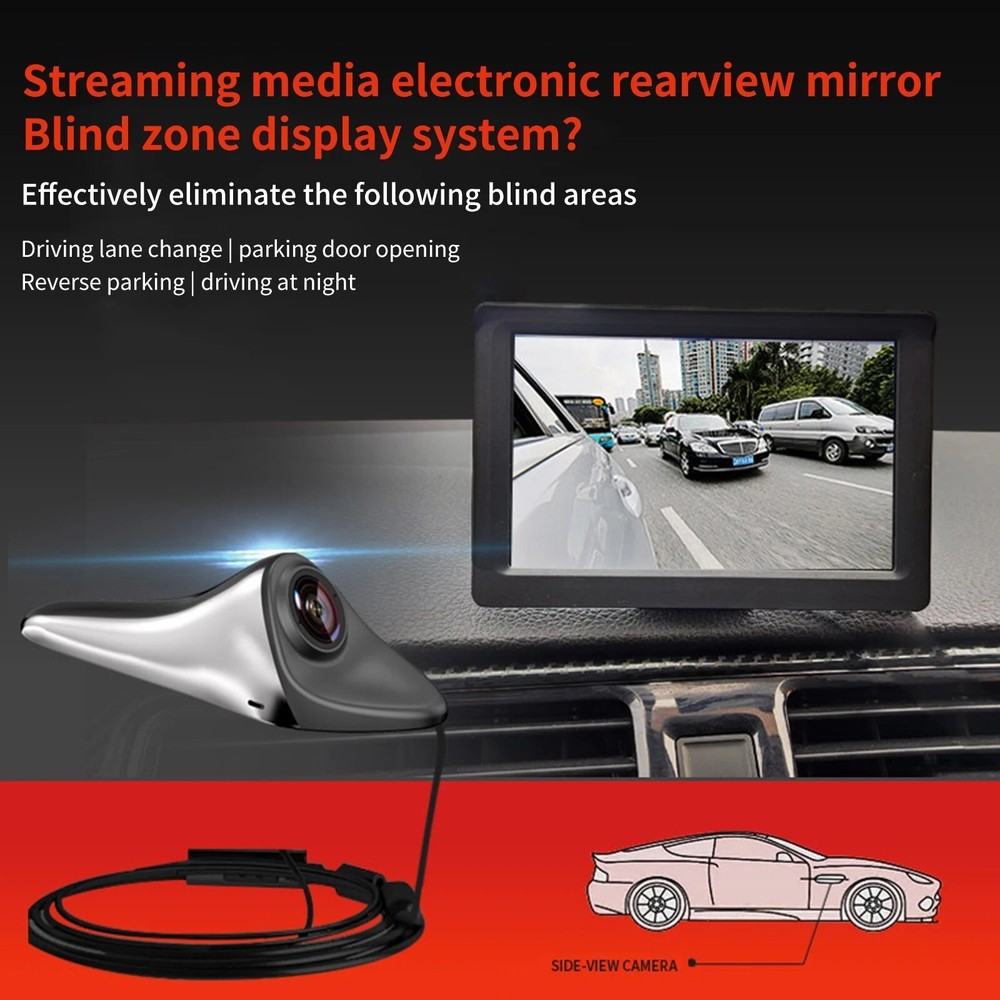Car Side View AHD Camera ,Electronic Blind spot Rear View Mirror Night Vision