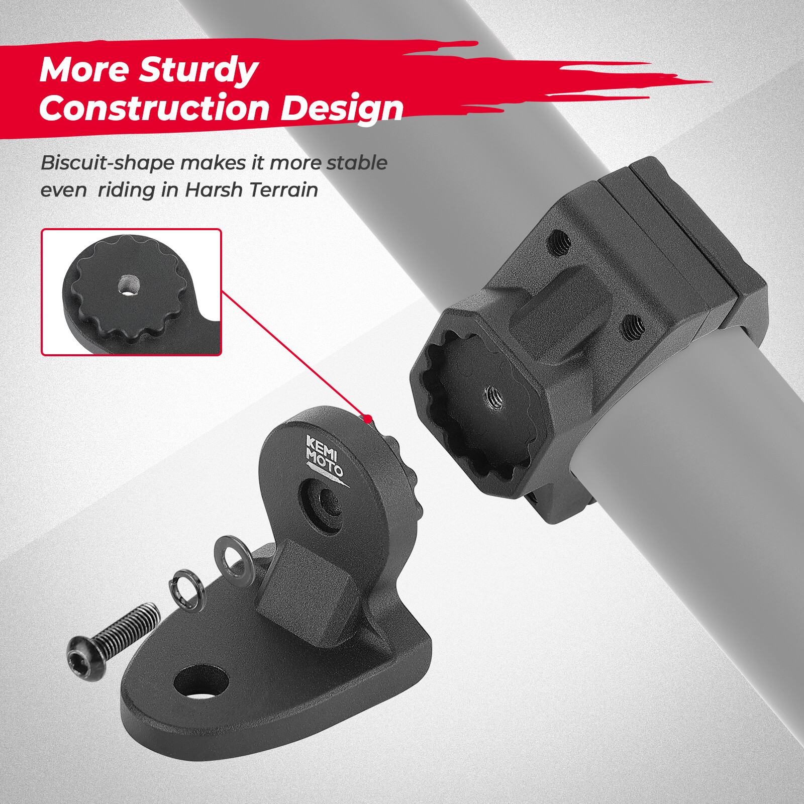 KEMIMOTO UTV Flag Mount Bracket Holder Fits 1.75" to 2" Rollbar Cage for X3 RZR