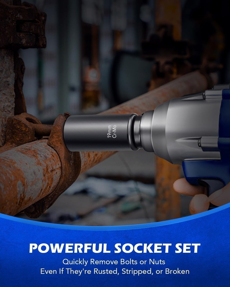 Twist Socket Tool 1/2" Drive 5Pc Nut & Bolt Extractor Stripped Lug Nut Remover