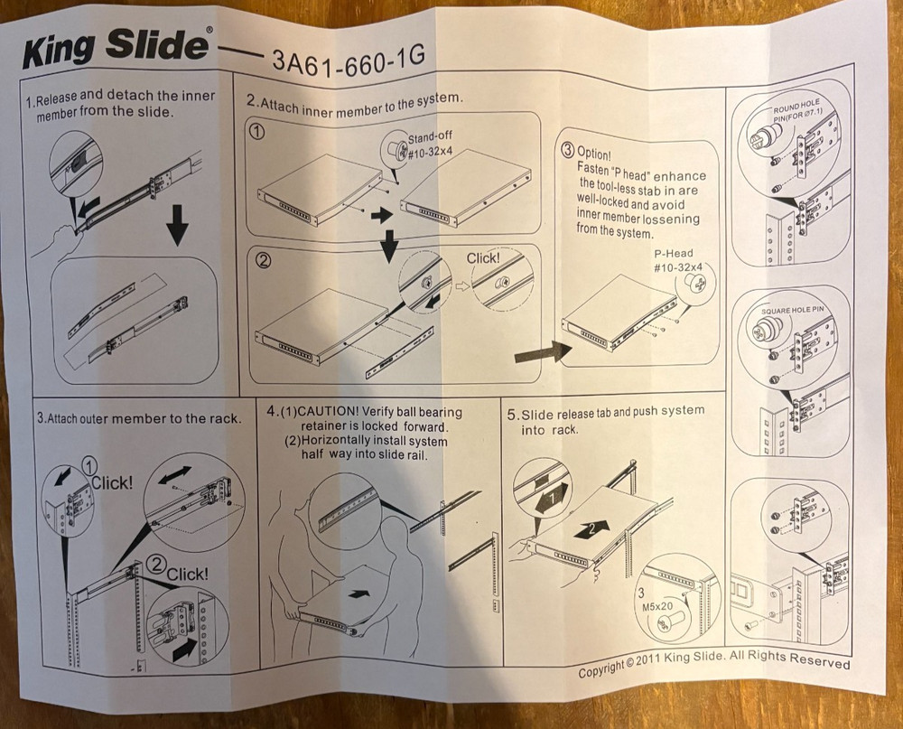 King Slide Rail Track Kit 3A616601G