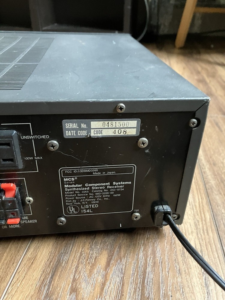 MCS 3625 Modular Component Systems Digital Synthesized Stereo Receiver Tested