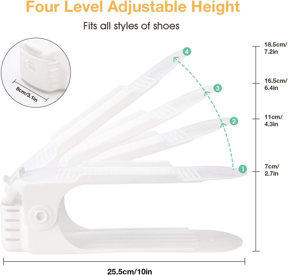 Shoe Slots Organizer, 20 Pack Adjustable Shoe Rack Stacker Storage Space Saver,