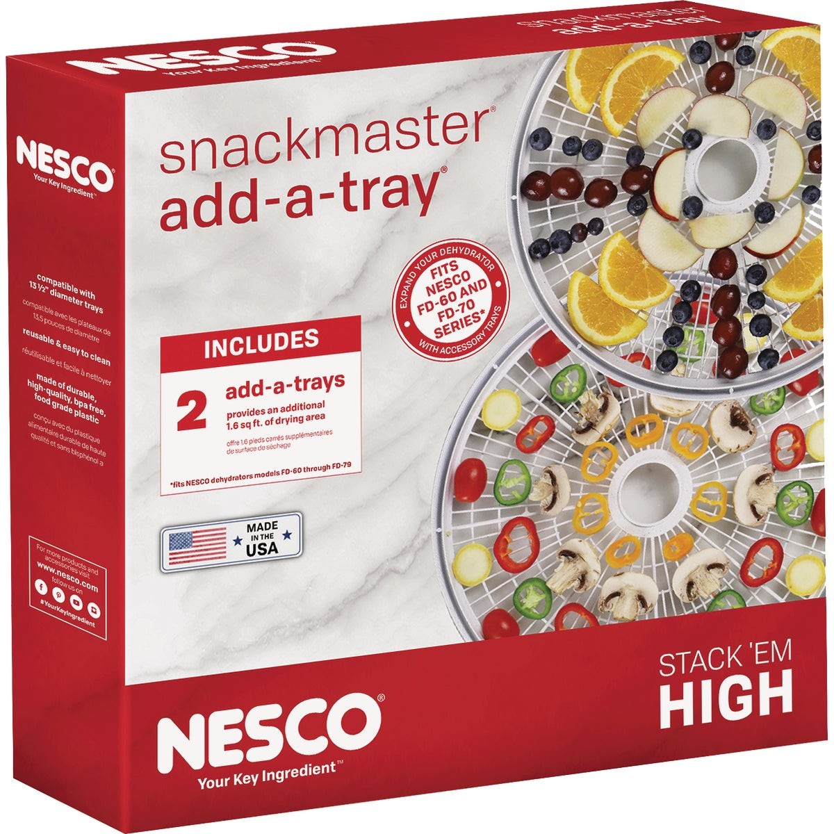 Nesco Snackmaster Add-A-Trays for 60 & 70 Series Dehydrators (2 Count) LT-2SG