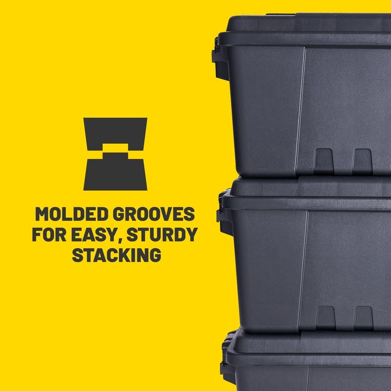 Lockable Storage Trunk 14 Gallon Outdoor Equipment Box Durable Plastic Organizer
