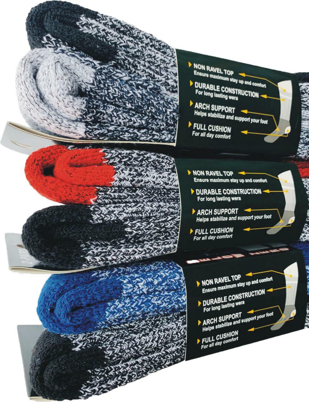 6 Pairs Merino Wool Socks Mens Thermal Socks Insulated for Cold Weather 10-13