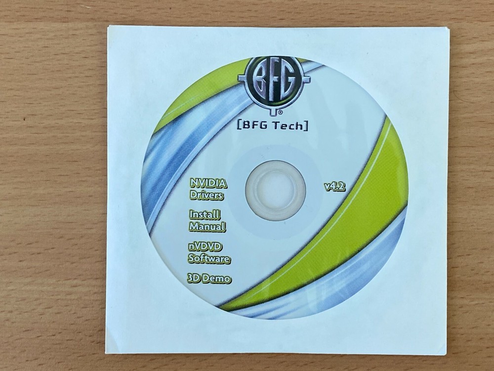 BFG NVIDIA Graphics Card Driver Installation Disk v3.95 or v4.2