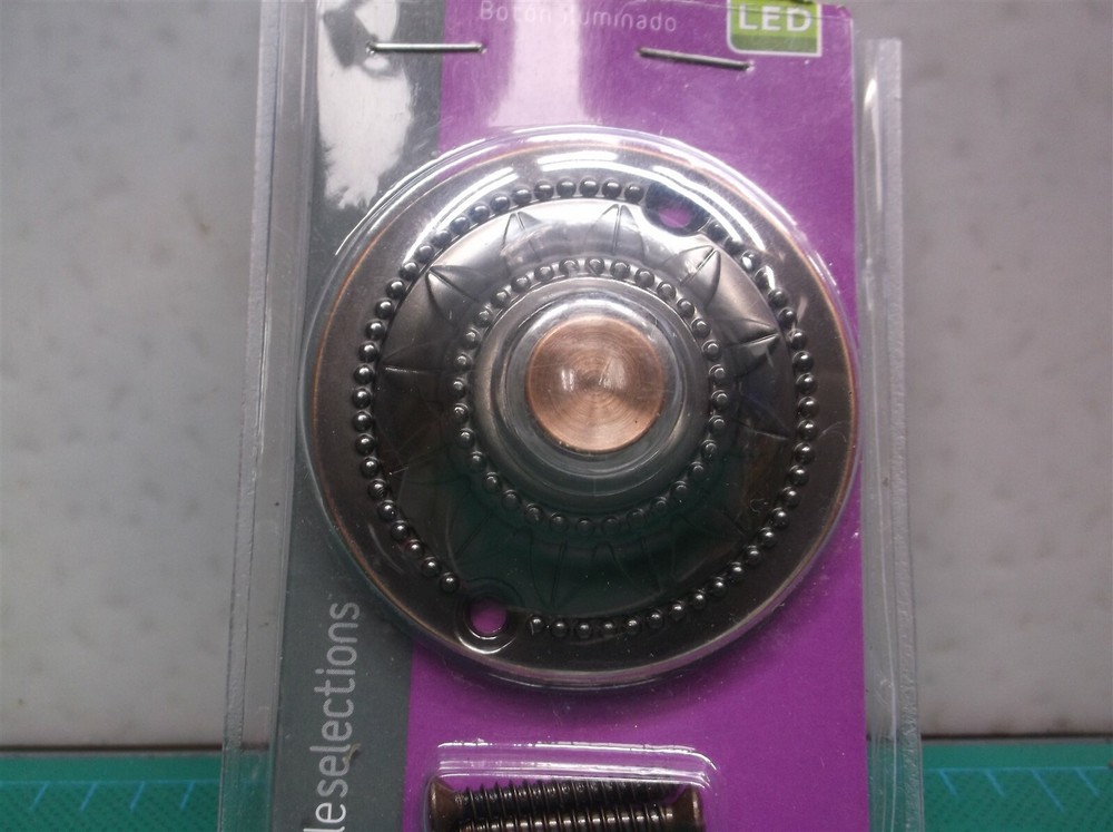 Heath Zenith Wired Lighted Push Button Doorbell ButtonBronze Finish