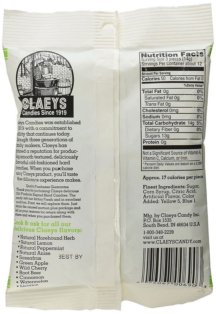 Claey's Green Apple Hard Candy - 6 oz