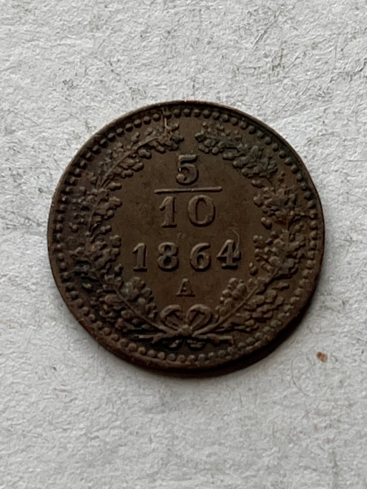 1864 Austria 5/10 Kreuzer