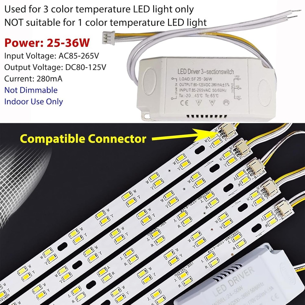 LED Driver 25-36W for Multi-Color Ceiling Strip Spot Light Module Panel