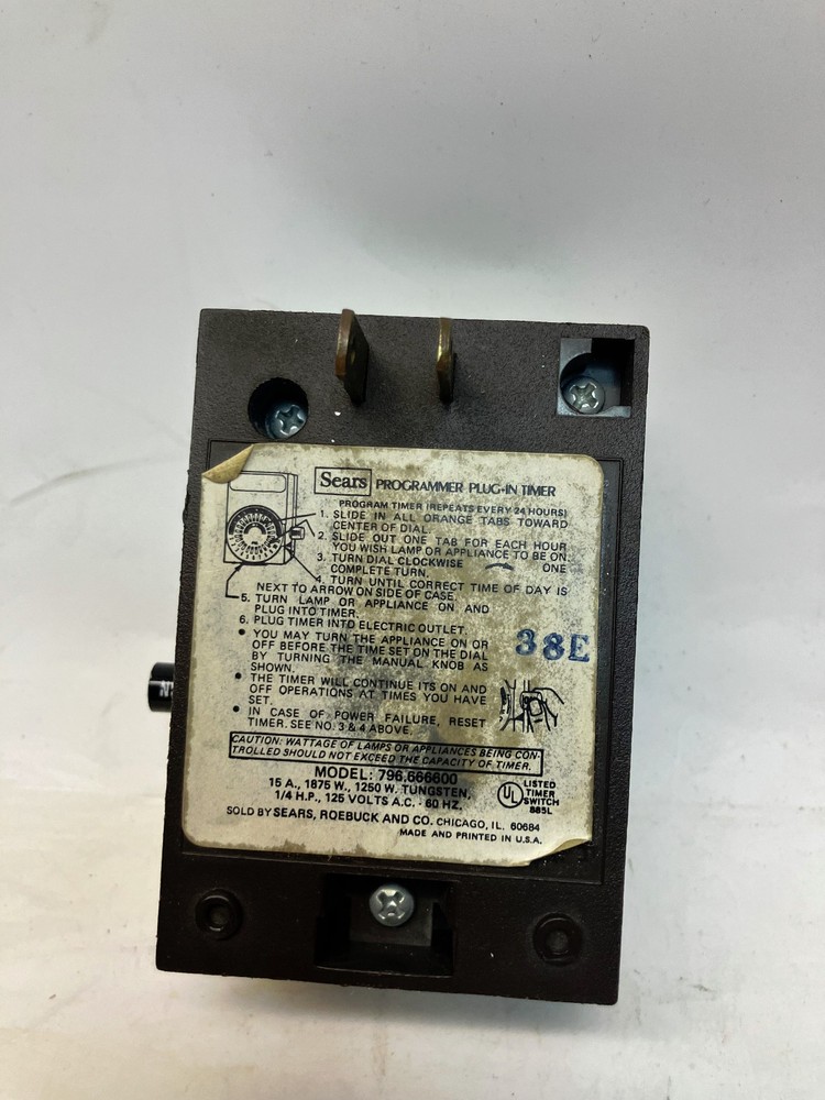 Vintage Sears Programmer Plug In Timer W/ Box free shipping