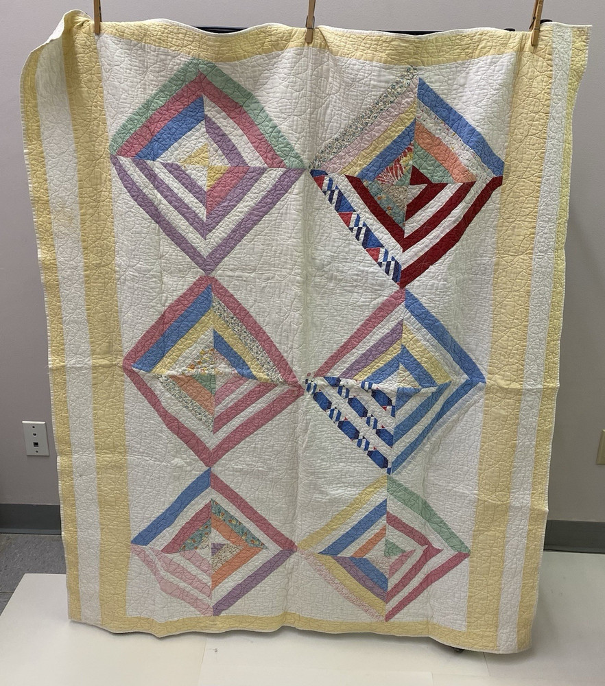 Handmade Spiderweb Star Patterned Quilt- 57 x 49 in