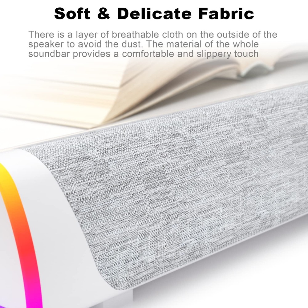 SOULION R30 Plus Bluetooth Computer Speakers, All-in-One Control Button White