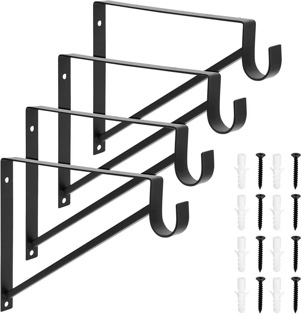 Okuna Outpost Shelving Brackets with Rod Holder 4 Pack