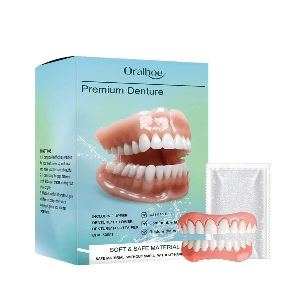 Moldable False Teeth, Veneers Teeth for Women and Men, Upper and Lower Match
