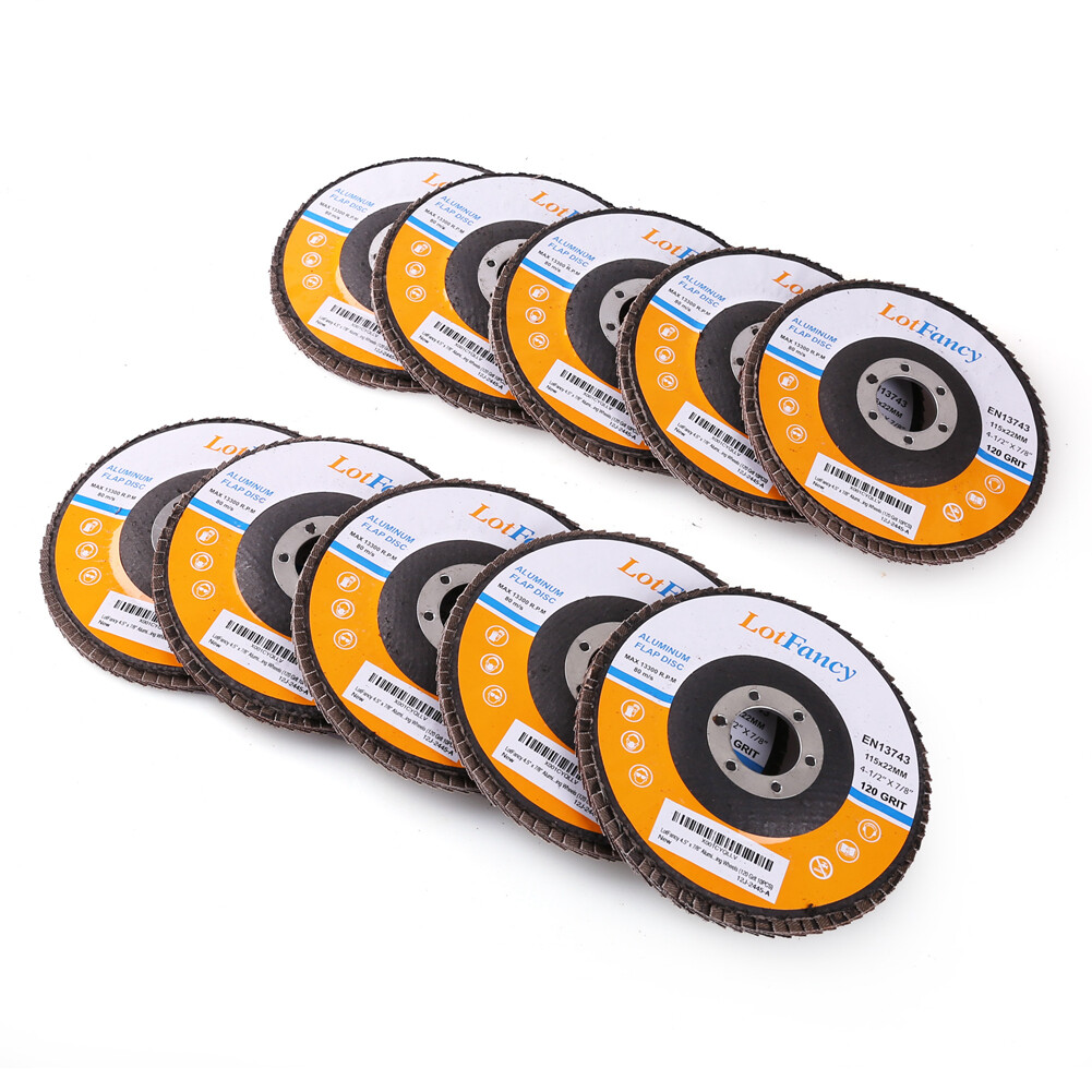 4.5" 4-1/2 Flap Disc 40 60 80 120 Grit Angle Grinder Sanding Grinding Wheels