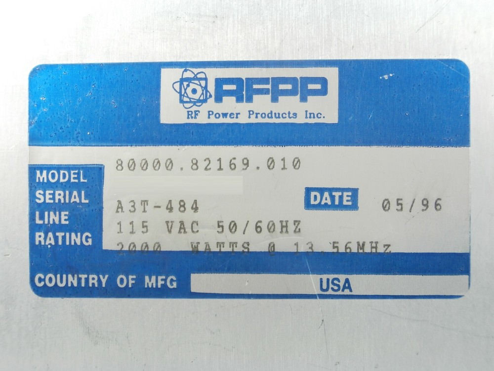 RFPP RF Power Products 80000.82169.010 RF Matching Network Working Surplus