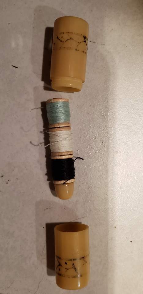 Bakelite ? Thread Roll Holder Case Antique Vintage