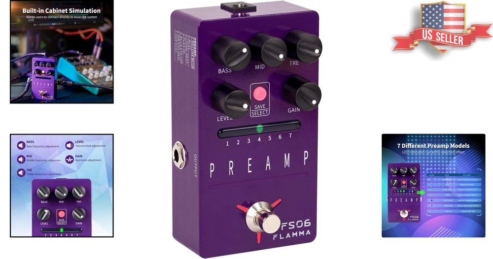 Compact Digital Preamp Pedal - 7 Models & Easy Customization for All Levels