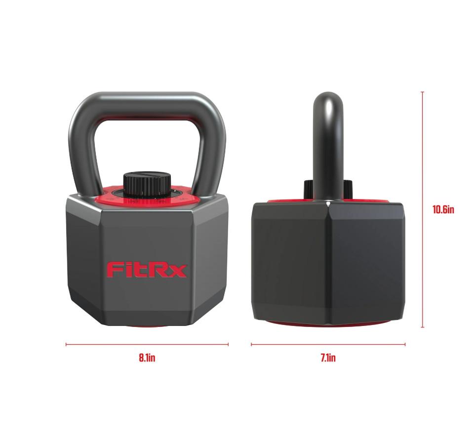 FitRx SmartStack Kettlebell – Black Adjustable Kettlebell for Strength Training