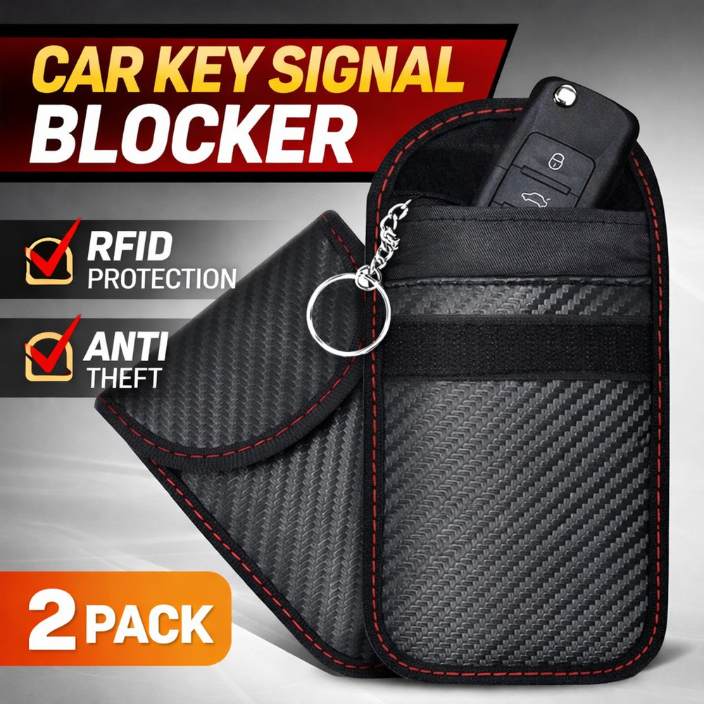 Faraday Pouch Car Key Signal Blocker RFID Keyless Entry Protector Case 2 Pack