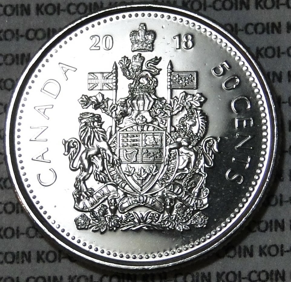 BU UNC Canada 2018 50 cent 50c half dollar coin from mint roll