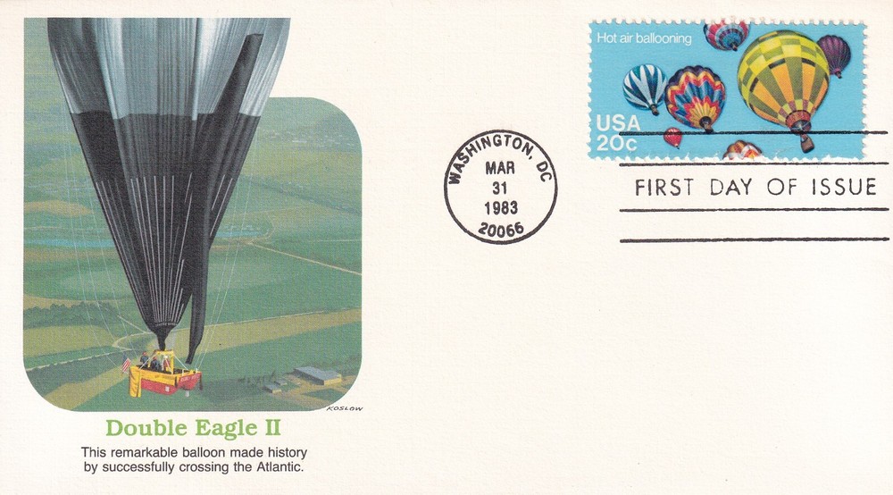 STAMP US SCOTT 2034 "Hot Air Ballooning" 20 CENT 1983 FDC - I